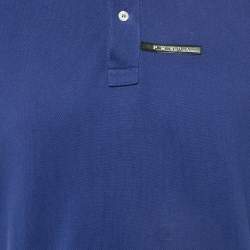 Prada Blue Cotton Knit Polo T-Shirt XL