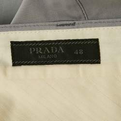 Prada Grey Cotton Formal Trousers M