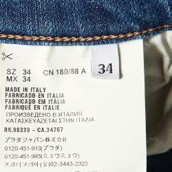 Prada Blue Denim Tapered Leg Jeans L