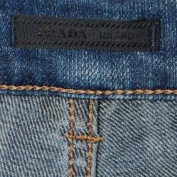 Prada Blue Denim Tapered Leg Jeans L