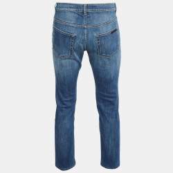 Prada Blue Denim Tapered Leg Jeans L