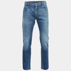 Prada Blue Denim Tapered Leg Jeans L