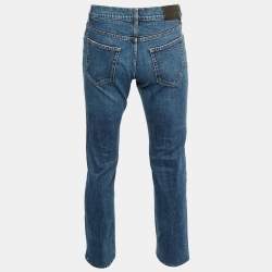 Prada Navy Blue Denim Straight Leg Jeans M Waist 34" 