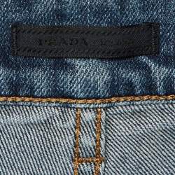 Prada Navy Blue Denim Straight Leg Jeans M Waist 34" 
