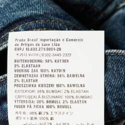 Prada Navy Blue Denim Tapered Leg Jeans L Waist 35" 