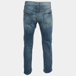 Prada Navy Blue Denim Tapered Leg Jeans L Waist 35" 