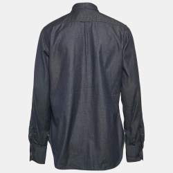 Prada Blue Denim Button Front Shirt XL 