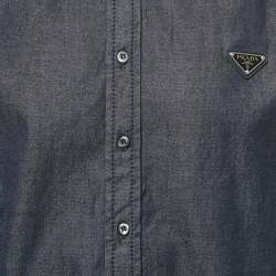 Prada Blue Denim Button Front Shirt XL 