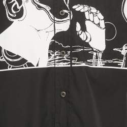 Prada x James Jean Black Monkey Laser Print Poplin Shirt M