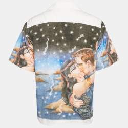 Prada White Cotton Impossible True Love Camp Shirt L