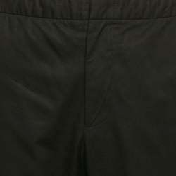 Prada Black Cotton Velcro Detail Jogger Pants L