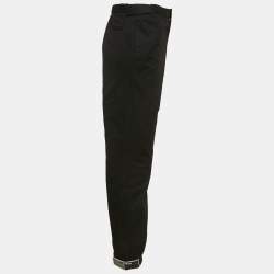 Prada Black Cotton Velcro Detail Jogger Pants L