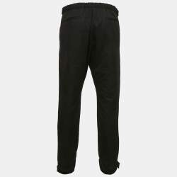 Prada Black Cotton Velcro Detail Jogger Pants L