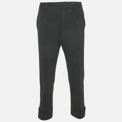 Prada Black Gabardine Straight Leg Trousers L