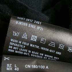Prada Black Land of Prada Mermaid Embroidery Cotton Oversized Crew Neck T-Shirt L