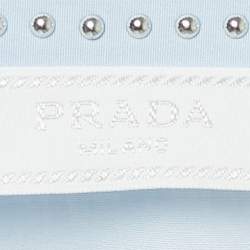 Prada Blue Studded Cotton Zip-Up Shirt XL