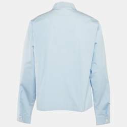 Prada Blue Studded Cotton Zip-Up Shirt XL