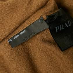 Prada Brown Wool Knit Crew Neck Sweater L 