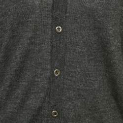 Prada Charcoal Grey Alpaca Wool Button Front Cardigan L 