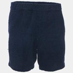 Prada Navy Blue  Terry Cotton Shorts L