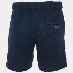 Prada Navy Blue  Terry Cotton Shorts L