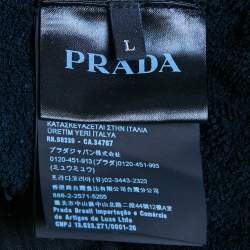 Prada Navy Blue  Terry Cotton Shorts L