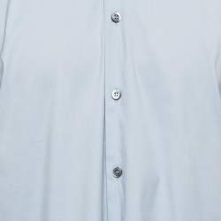 Pre Owned Prada Blue Cotton Button Front Long Sleeve Shirt XL