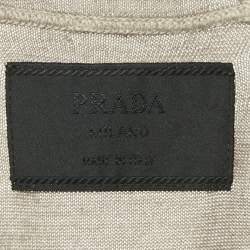 Prada Beige Wool Knit Zip-Up Hooded Jacket XL
