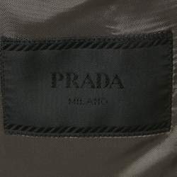 Pre Owned Prada Grey Virgin Wool Blazer Suit M