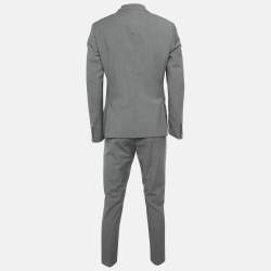 Pre Owned Prada Grey Virgin Wool Blazer Suit M
