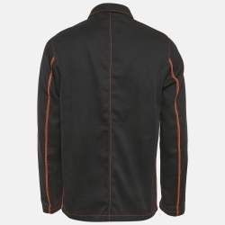 Prada Black Cotton Drill Button Front Long Sleeve Jacket M