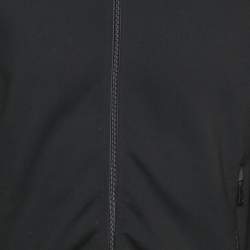 مملوكة مسبقًا Prada Black Nylon Knit Zip-Up Hooded Jacket M