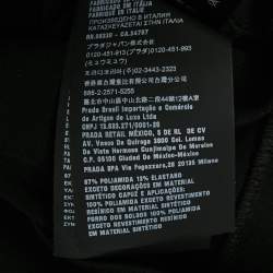 مملوكة مسبقًا Prada Black Nylon Knit Zip-Up Hooded Jacket M