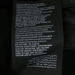 مملوكة مسبقًا Prada Black Nylon Knit Zip-Up Hooded Jacket M