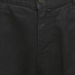 Pre Owned Prada Black Cotton Gabardine Pants L 