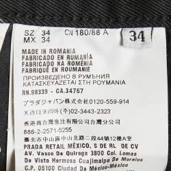 Pre Owned Prada Black Cotton Gabardine Pants L 