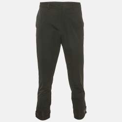 Pre Owned Prada Black Synthetic Velcro Detail Pants XL