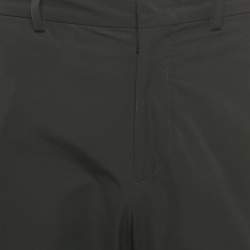 Pre Owned Prada Black Synthetic Velcro Detail Pants XL