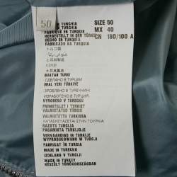 Pre Owned Prada Powder Blue Leather & Nylon Triangle Logo Reversible Jacket L