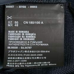 مملوكة مسبقًا Prada Navy Blue Wool & Nylon Paneled Cardigan L