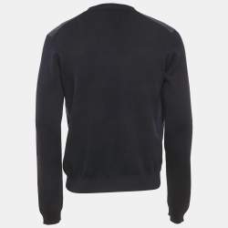 مملوكة مسبقًا Prada Navy Blue Wool & Nylon Paneled Cardigan L