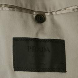 Pre Owned Prada Grey Cotton Regular Fit Single Breasted Blazer XXL 