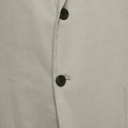 Pre Owned Prada Grey Cotton Regular Fit Single Breasted Blazer XXL 