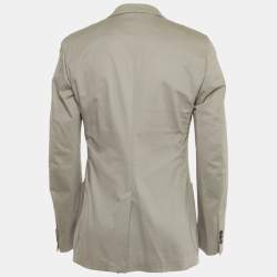 Pre Owned Prada Grey Cotton Regular Fit Single Breasted Blazer XXL 