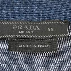 Pre Owned Prada Navy Blue Wool Knit Long Sleeve Cardigan XXL