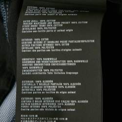 Pre Owned Prada Blue Patterned Cotton Trousers L