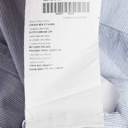 Pre Owned Prada Blue Striped Cotton Single Breasted Blazer XXL