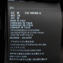 Pre Owned Prada Cream Corduroy Triangle Logo Pinwale Shirt M