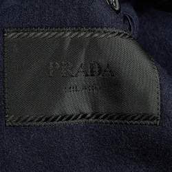 Pre Owned Prada Navy Blue Cashmere and Wool Single Breasted Blazer XXL
