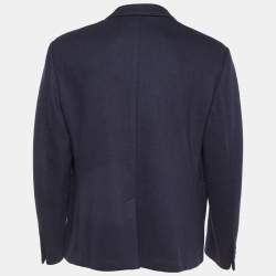 Pre Owned Prada Navy Blue Cashmere and Wool Single Breasted Blazer XXL